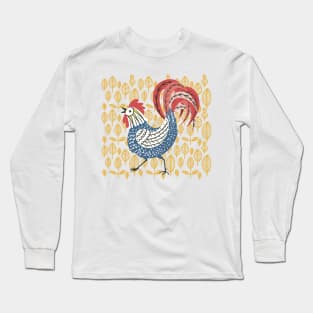 Chicken Rooster Pattern Long Sleeve T-Shirt